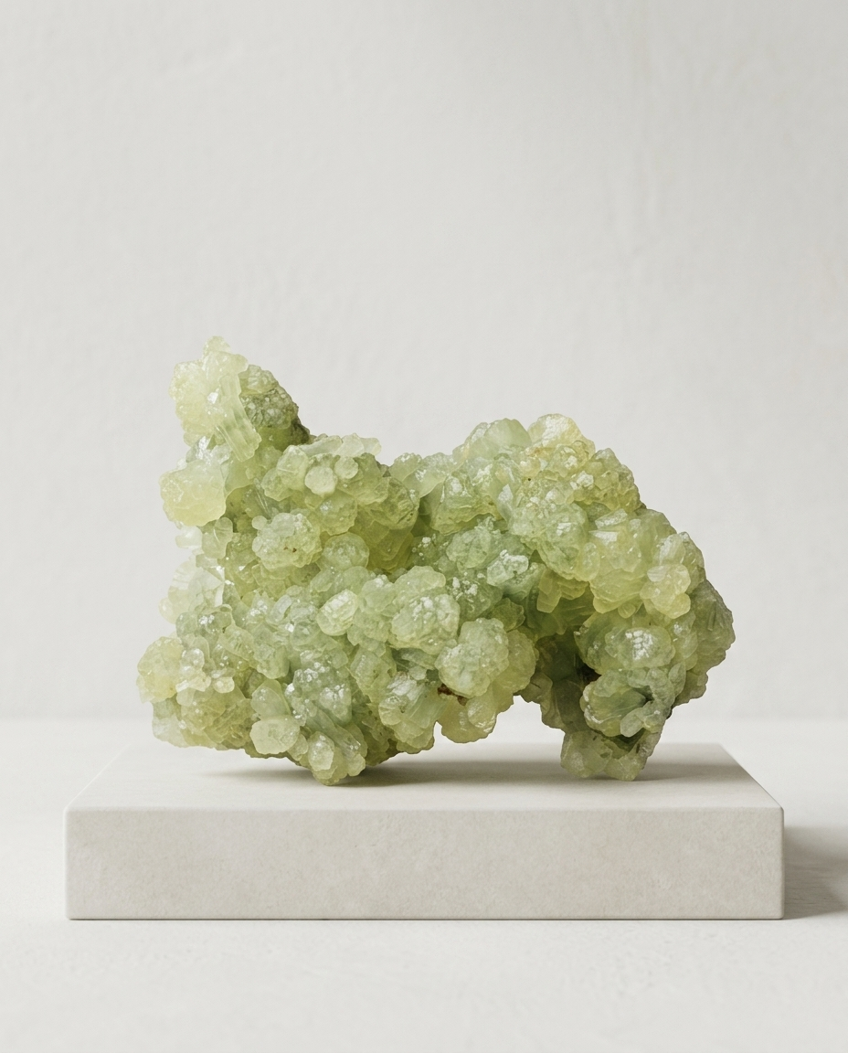 The Quiet Geometry | Pure Prehnite Specimen