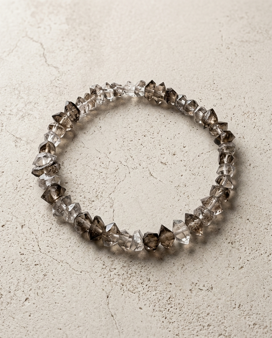 The Raw Geometry | Herkimer Diamond Bracelet