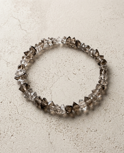The Raw Geometry | Herkimer Diamond Bracelet