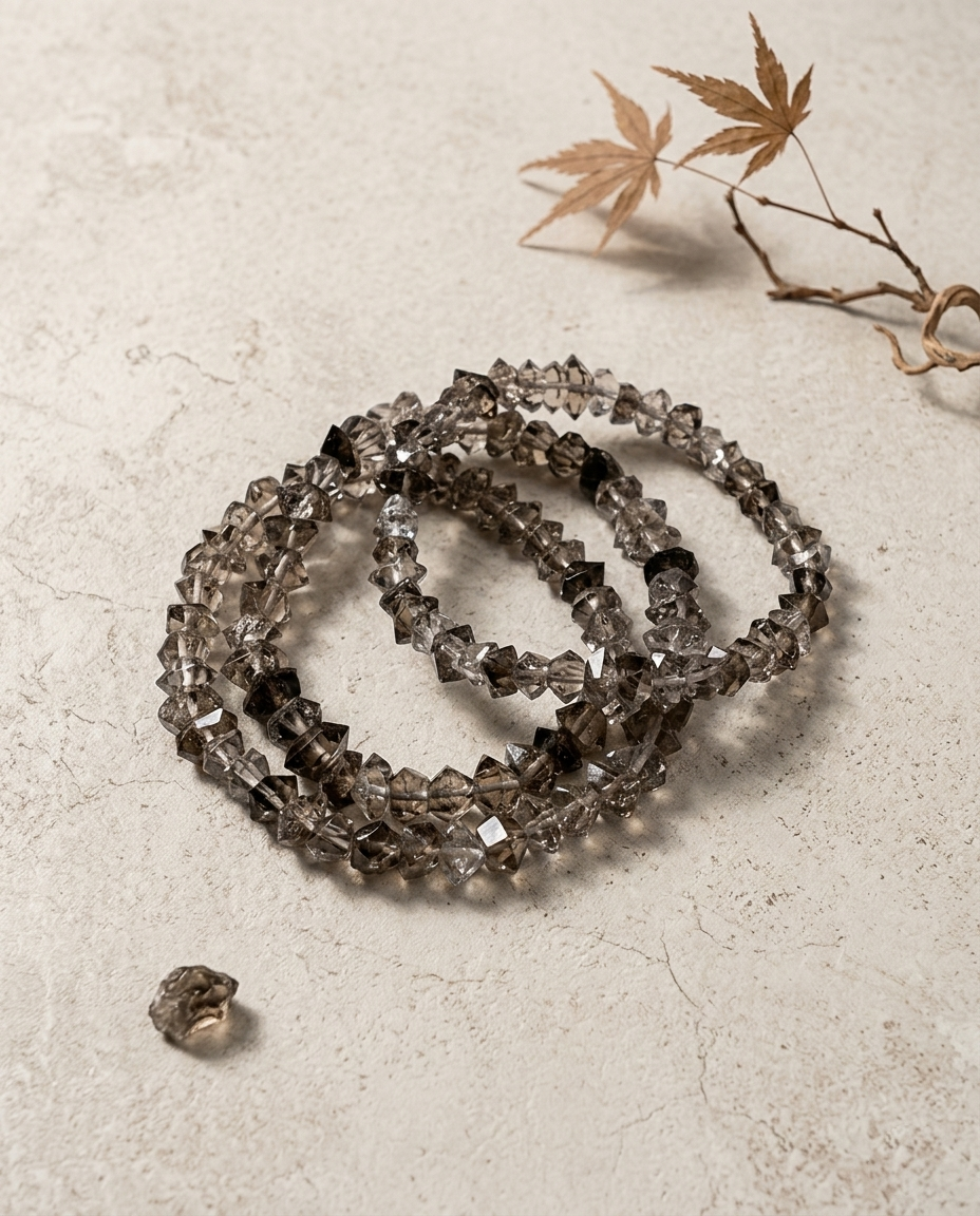 The Raw Geometry | Herkimer Diamond Bracelet
