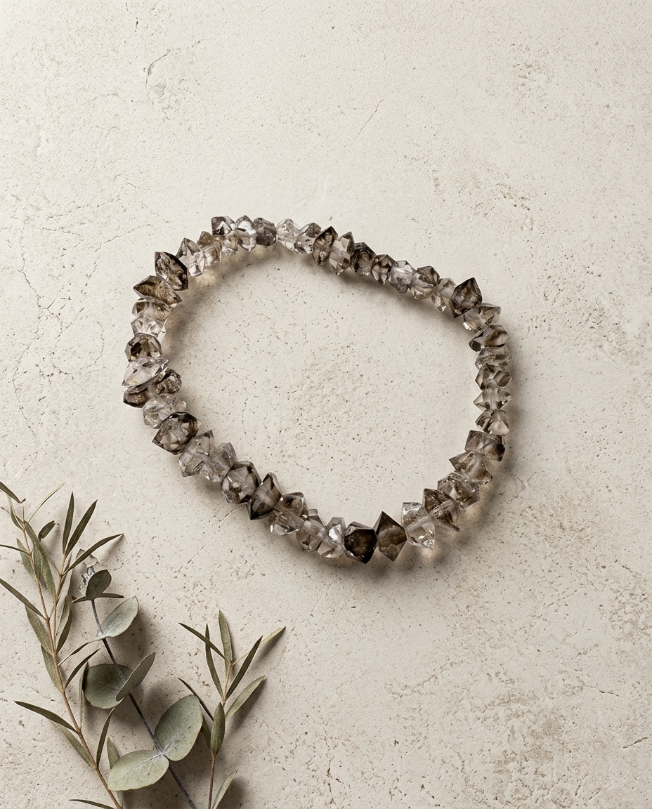 The Raw Geometry | Herkimer Diamond Bracelet