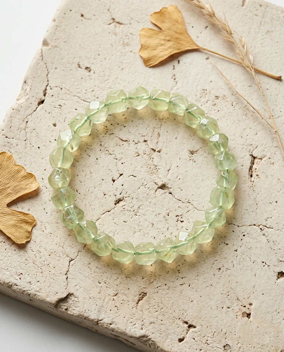 The Botanical Light | Natural Faceted Prehnite Bracelet