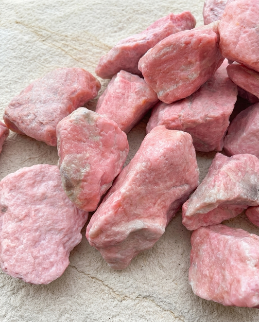 Raw opaque pink opal earthen stones on natural rock, matte terracotta texture wabi-sabi interior styling and soothing aesthetic room decor, STILLMANTLE⁠